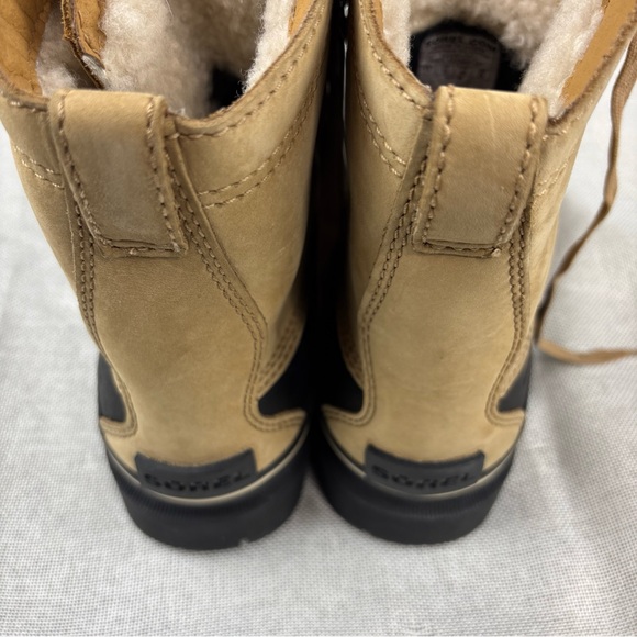 Sorel Tan and Black Lace-Up Rain & Snow Boots